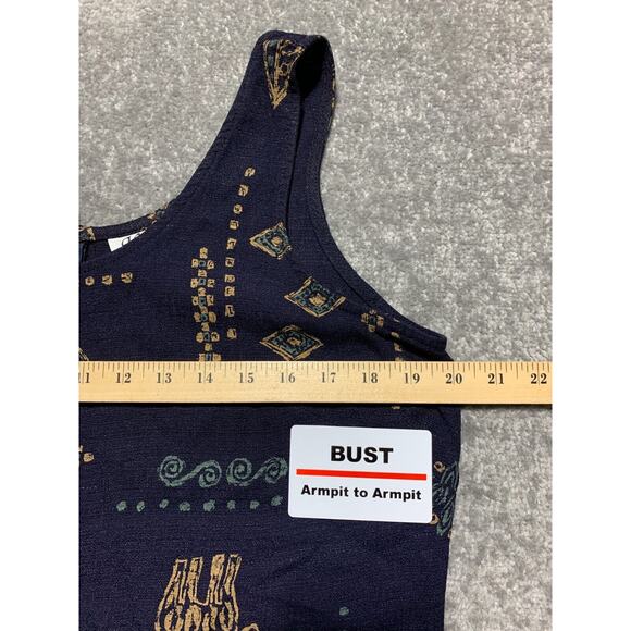 K‎ Studio Maxi Dress Women Size 16 Blue Nature Print Back Zip Vintage - Picture 11 of 13